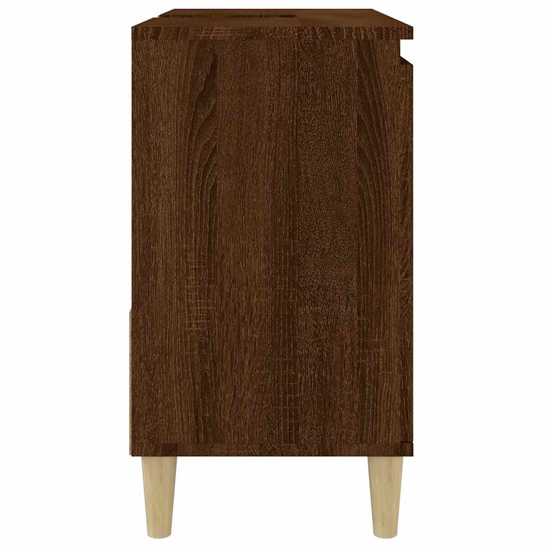 Bathroom Cabinet Brown Oak 65x33x60 cm Engineered Wood