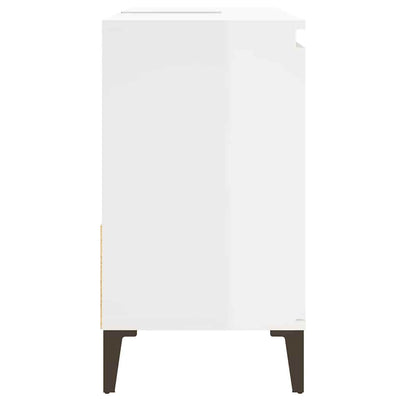 Bathroom Cabinet High Gloss White 65x33x60 cm Engineered Wood