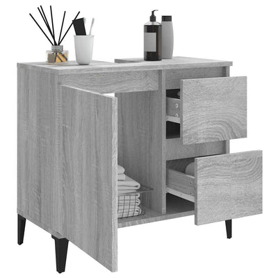 Bathroom Cabinet Grey Sonoma 65x33x60 cm Engineered Wood