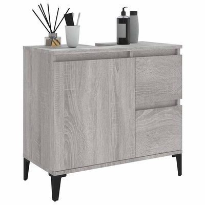 Bathroom Cabinet Grey Sonoma 65x33x60 cm Engineered Wood