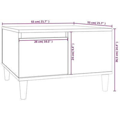 Coffee Table White 55x55x36.5 cm Engineered Wood