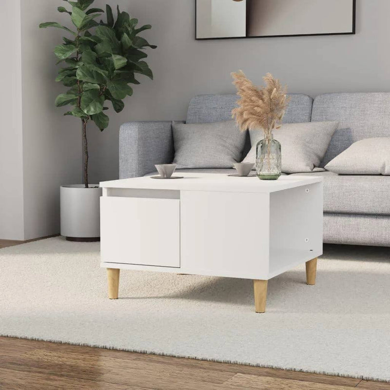 Coffee Table White 55x55x36.5 cm Engineered Wood