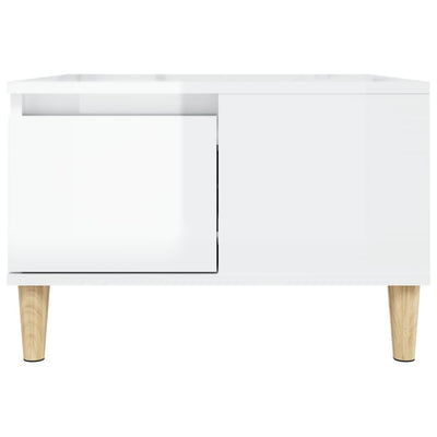 Coffee Table High Gloss White 55x55x36.5 cm Engineered Wood