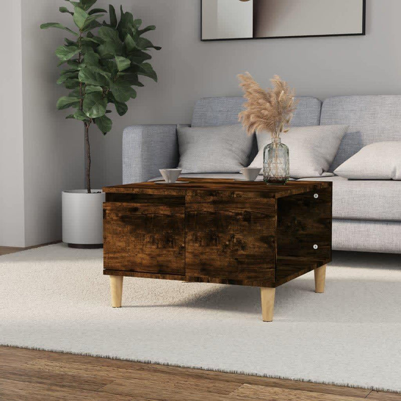 Coffee Table Smoked Oak 55x55x36.5 cm Engineered Wood