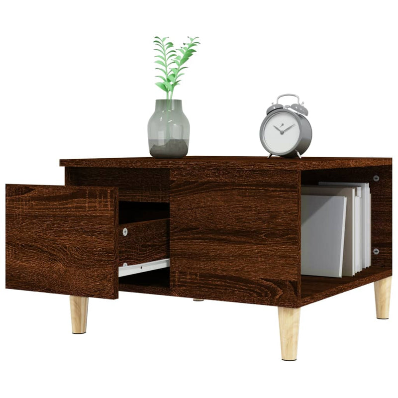 Coffee Table Brown Oak 55x55x36.5 cm Engineered Wood