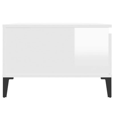 Coffee Table High Gloss White 55x55x36.5 cm Engineered Wood