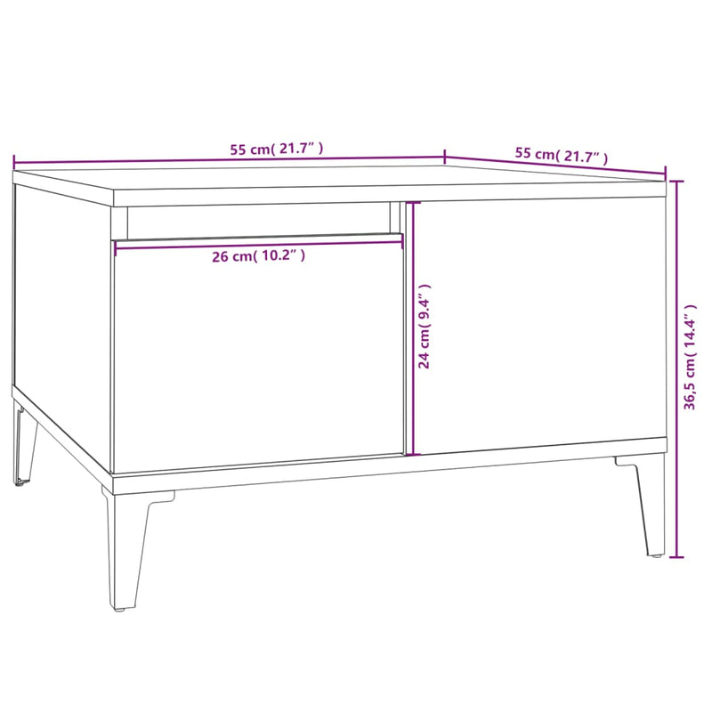 Coffee Table Sonoma Oak 55x55x36.5 cm Engineered Wood