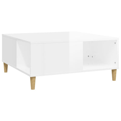 Coffee Table High Gloss White 80x80x36.5 cm Engineered Wood