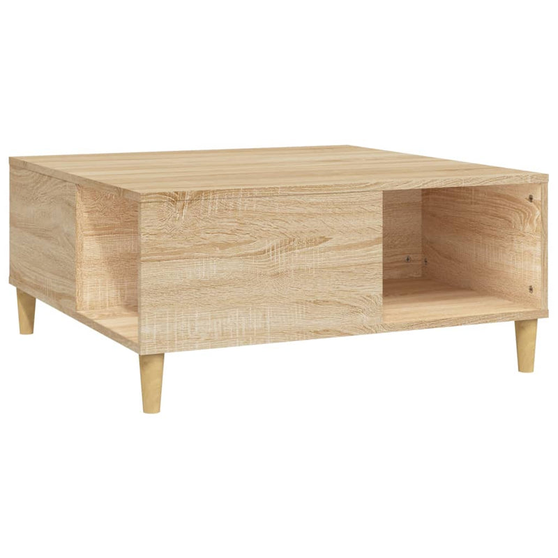 Coffee Table Sonoma Oak 80x80x36.5 cm Engineered Wood