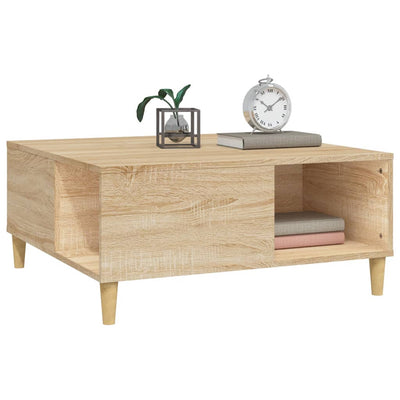 Coffee Table Sonoma Oak 80x80x36.5 cm Engineered Wood