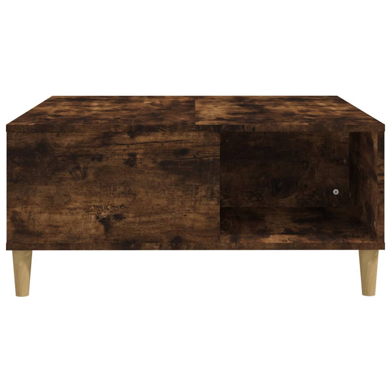 Coffee Table Smoked Oak 80x80x36.5 cm Engineered Wood