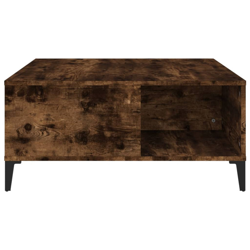 Coffee Table Smoked Oak 80x80x36.5 cm Engineered Wood