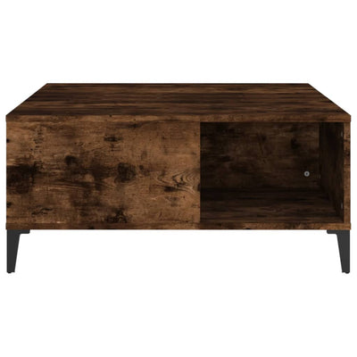 Coffee Table Smoked Oak 80x80x36.5 cm Engineered Wood