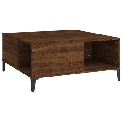 Coffee Table Brown Oak 80x80x36.5 cm Engineered Wood