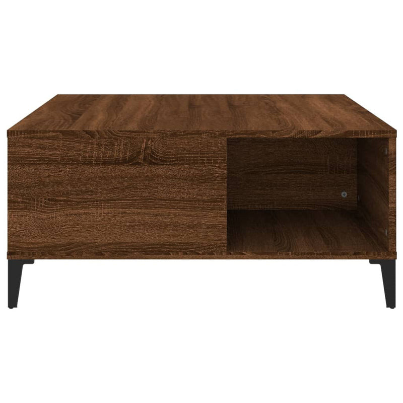 Coffee Table Brown Oak 80x80x36.5 cm Engineered Wood