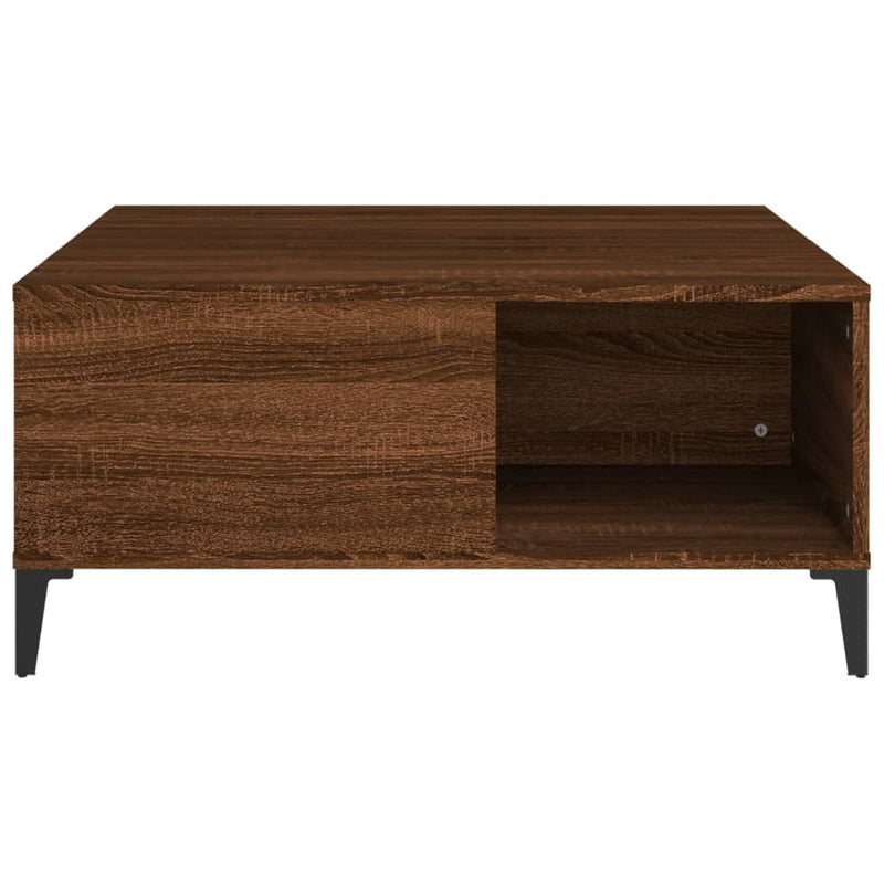 Coffee Table Brown Oak 80x80x36.5 cm Engineered Wood