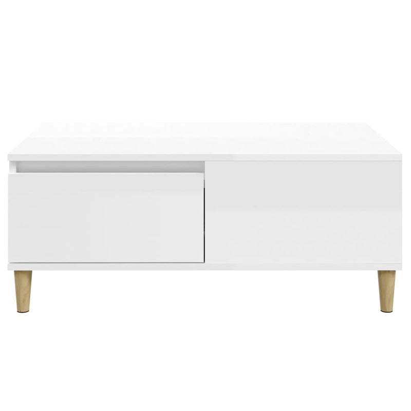 Coffee Table High Gloss White 90x50x36.5 cm Engineered Wood