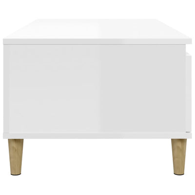 Coffee Table High Gloss White 90x50x36.5 cm Engineered Wood