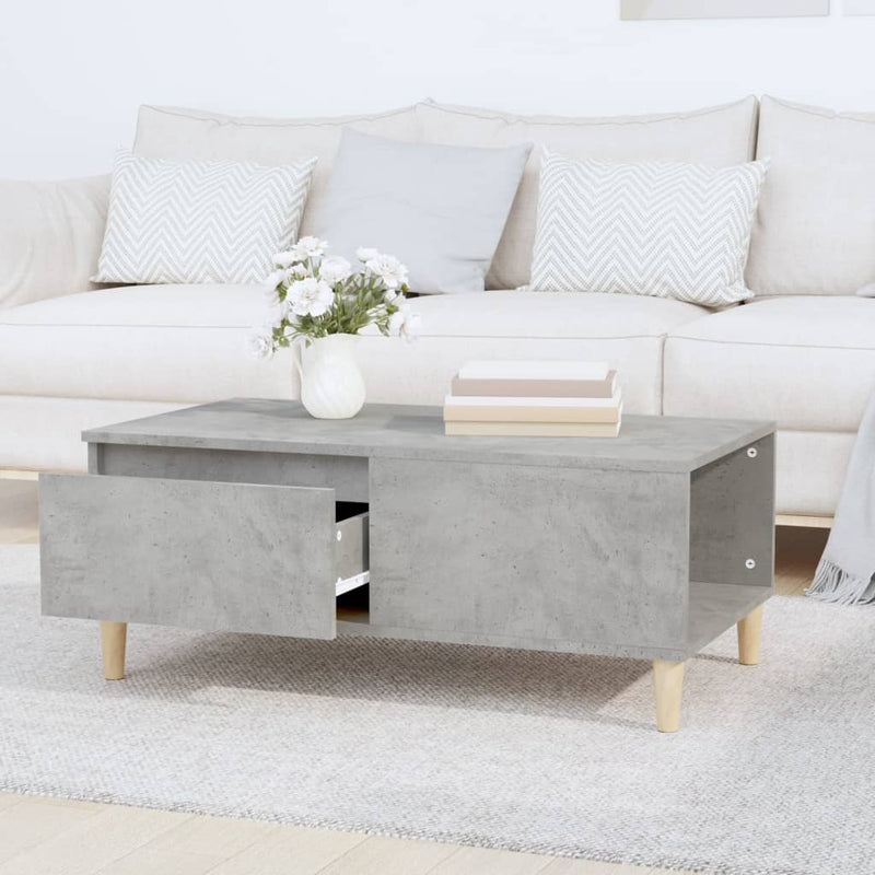 Coffee Table Concrete Grey 90x50x36.5 cm Engineered Wood