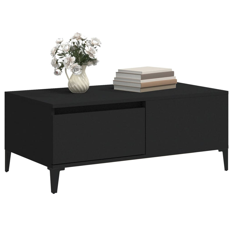 Coffee Table Black 90x50x36.5 cm Engineered Wood