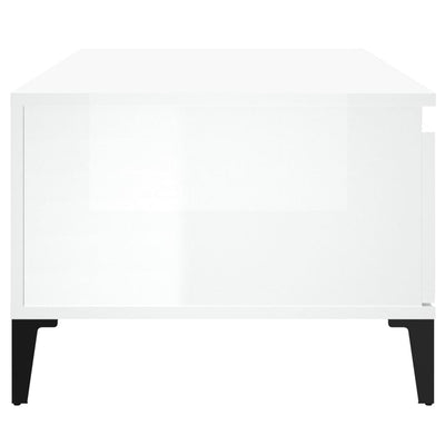 Coffee Table High Gloss White 90x50x36.5 cm Engineered Wood