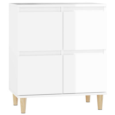 Sideboard High Gloss White 60x35x70 cm Engineered Wood