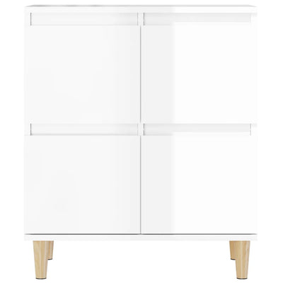 Sideboard High Gloss White 60x35x70 cm Engineered Wood