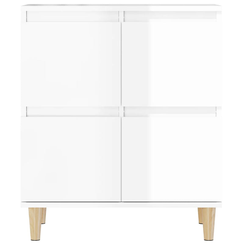 Sideboard High Gloss White 60x35x70 cm Engineered Wood