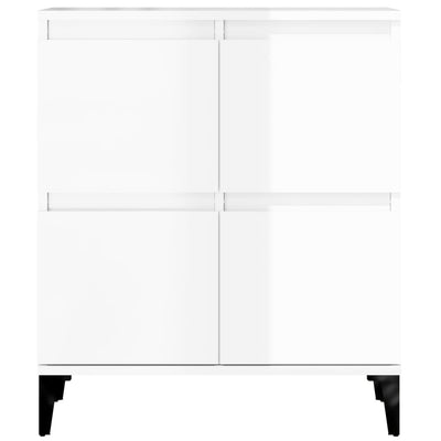 Sideboard High Gloss White 60x35x70 cm Engineered Wood