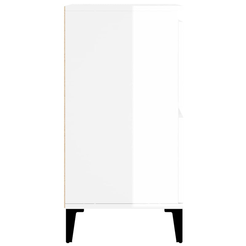 Sideboard High Gloss White 60x35x70 cm Engineered Wood