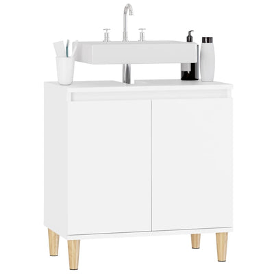 Sink Cabinet White 58x33x60 cm Engineered Wood