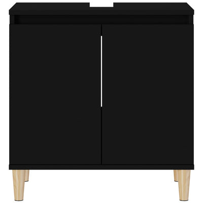 Sink Cabinet Black 58x33x60 cm Engineered Wood