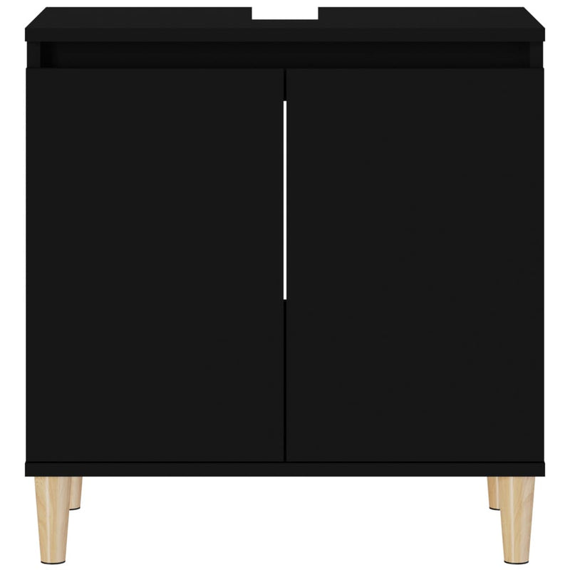 Sink Cabinet Black 58x33x60 cm Engineered Wood