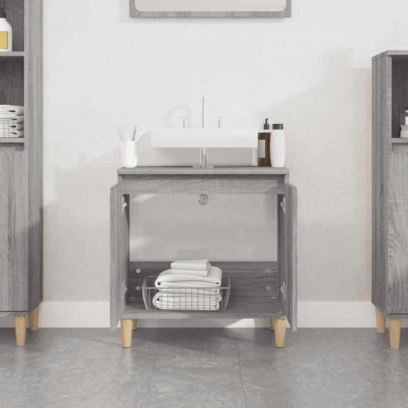 Sink Cabinet Grey Sonoma 58x33x60 cm Engineered Wood