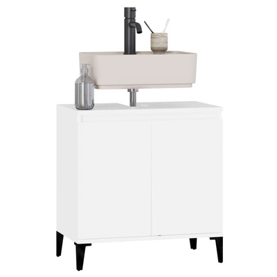 Sink Cabinet White 58x33x60 cm Engineered Wood