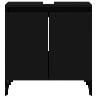 Sink Cabinet Black 58x33x60 cm Engineered Wood