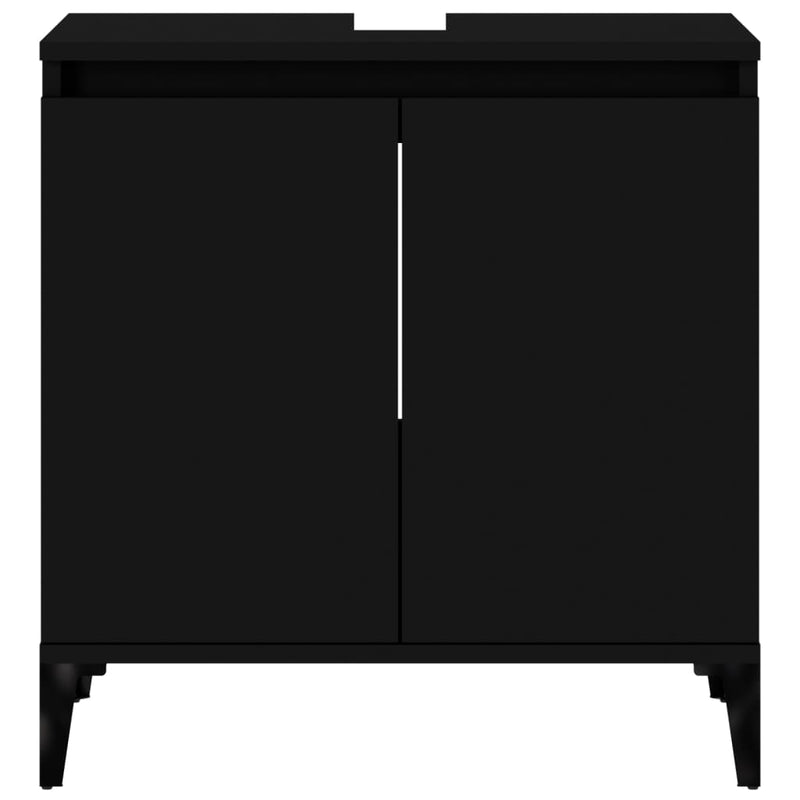 Sink Cabinet Black 58x33x60 cm Engineered Wood