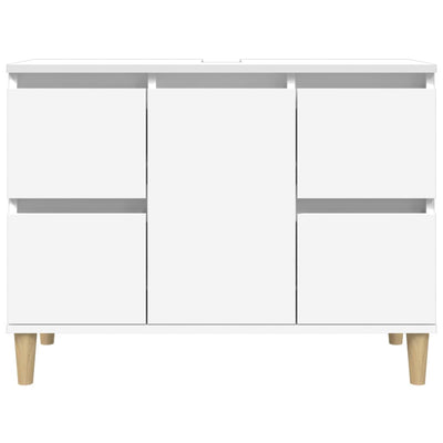 Sink Cabinet White 80x33x60 cm Engineered Wood