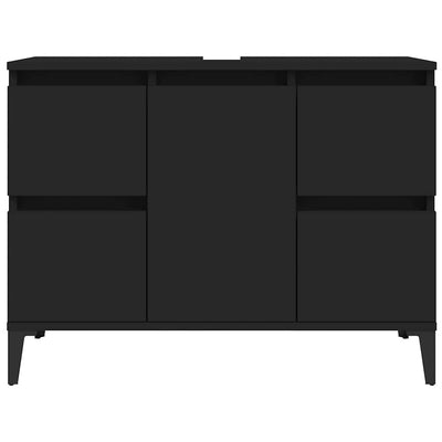 Sink Cabinet Black 80x33x60 cm Engineered Wood