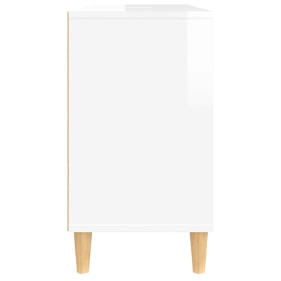 Sink Cabinet High Gloss White 80x33x60 cm Engineered Wood