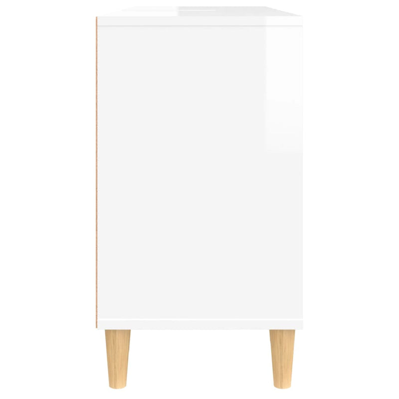 Sink Cabinet High Gloss White 80x33x60 cm Engineered Wood