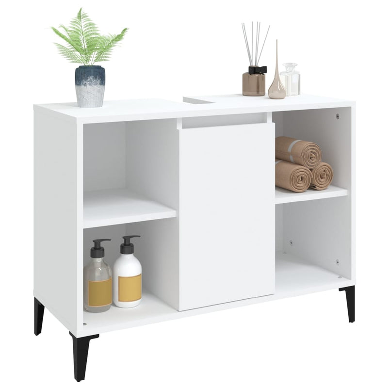 Sink Cabinet White 80x33x60 cm Engineered Wood