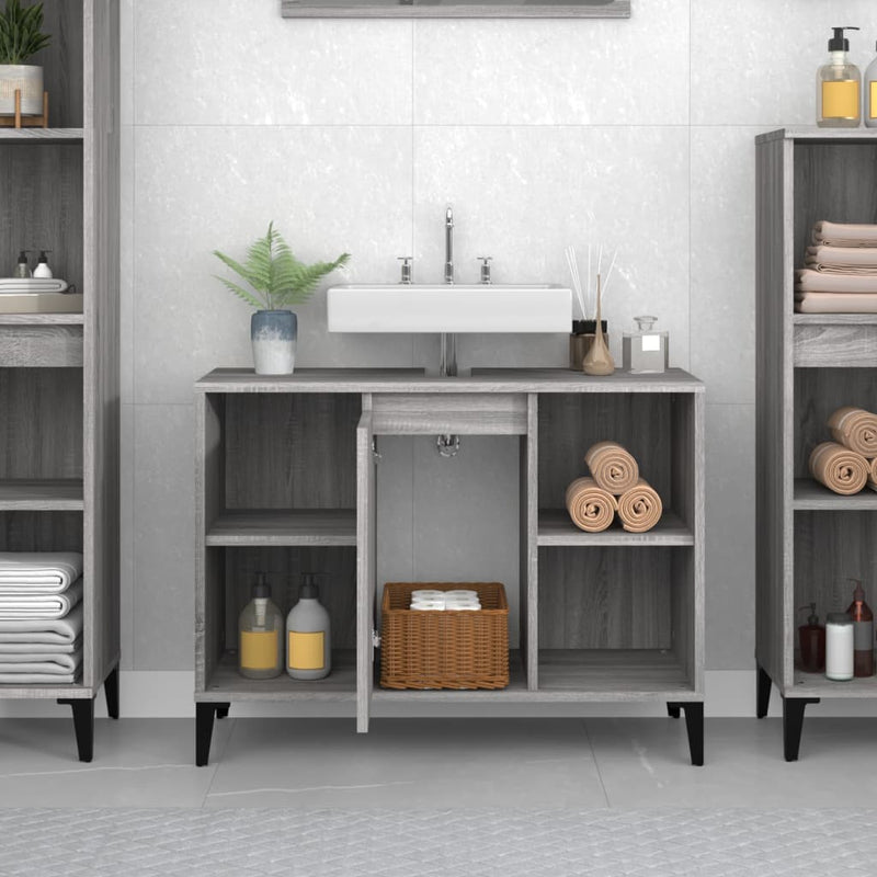 Sink Cabinet Grey Sonoma 80x33x60 cm Engineered Wood