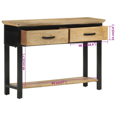 Console Table 110x30x75 cm Solid Rough Wood Mango