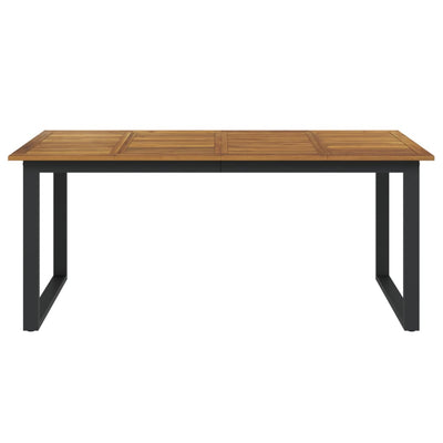 Garden Table with U-shaped Legs 180x90x75 cm Solid Wood Acacia