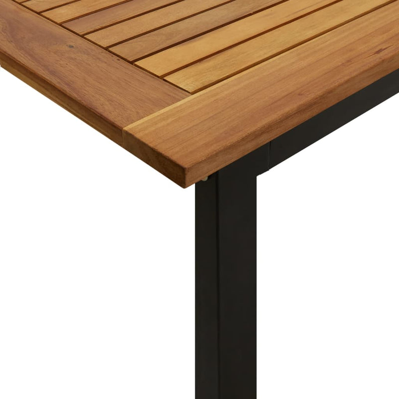 Garden Table with U-shaped Legs 180x90x75 cm Solid Wood Acacia