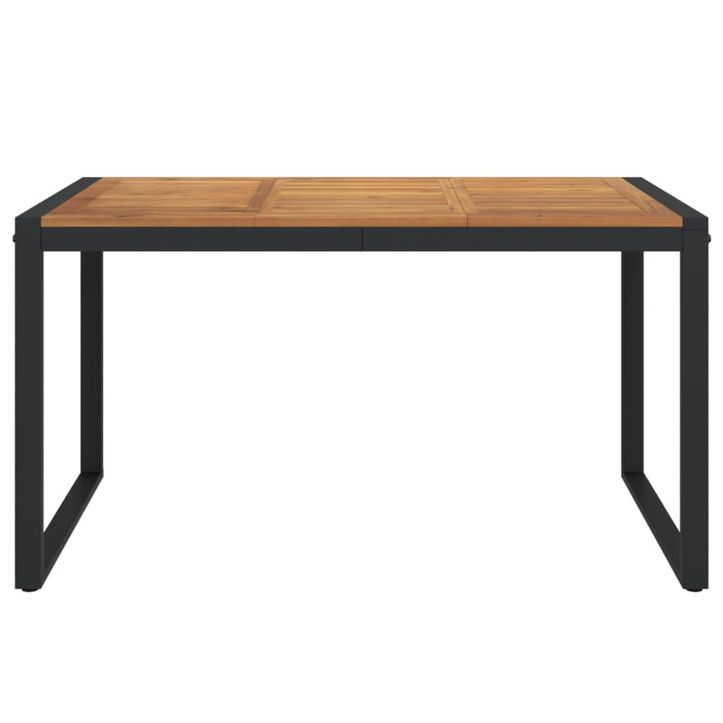 Garden Table with U-shaped Legs 140x80x75 cm Solid Wood Acacia