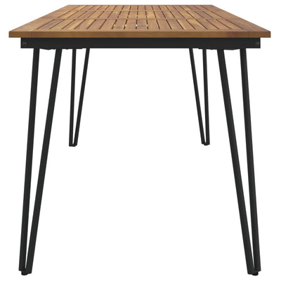 Garden Table with Hairpin Legs 160x80x75 cm Solid Wood Acacia