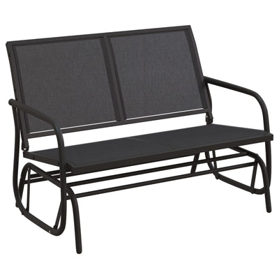 Garden Glider Bench Black 120.5x76x86.5 cm Textilene&Steel