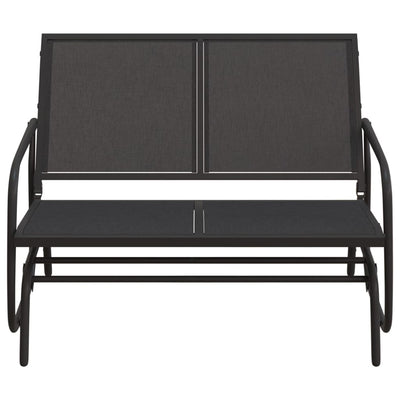 Garden Glider Bench Black 120.5x76x86.5 cm Textilene&Steel